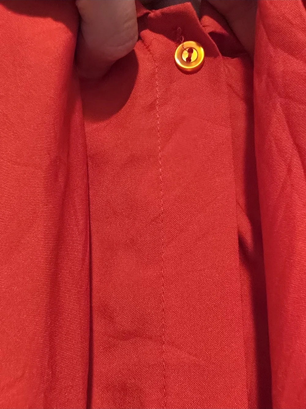 Authentic 1960s–1970s Vintage Red Lavallière collar Blouse